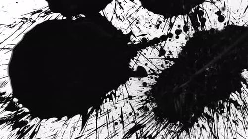 Hison Collection: Ink jet falls in the bottom right lower third ink stained surface shot in 4k