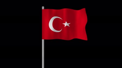 Waving Turkish Flag Seamless Loop Animation