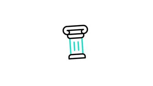 Animated Flat Design Column Icon With Expanding Fill