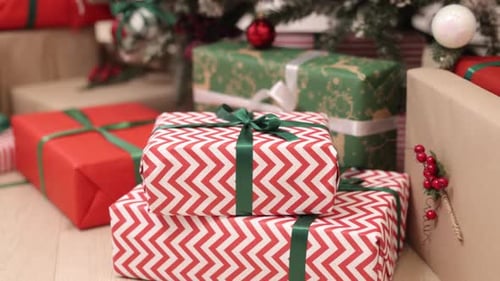 Festive Christmas Presents Under the Christmas Tree