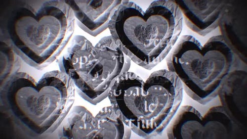 Fondo de bucle en forma de corazón de amor de papel arrugado de película antigua 1