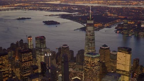 A Stunning Aerial View Capturing the Essence of New York City As Dusk Falls Upon the Skyline