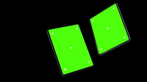 Device Tablet With Green Screen Mockup Rotate