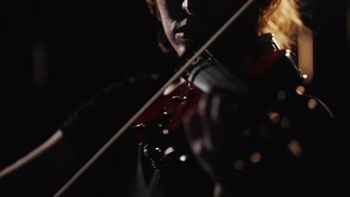 Sadness and Melancholy Young Woman Playing Violin Express Feelings Portrait Be Lonely and Sorrowful