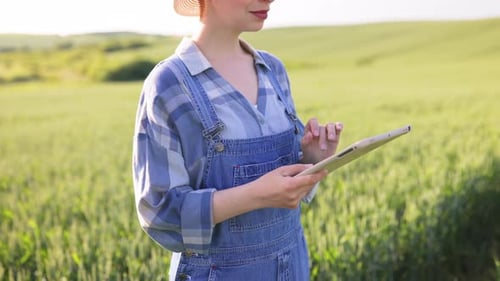 Farmer Using Tablet in Field