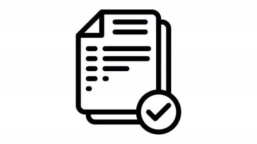 Animated Document File Checkmark Approval Icon