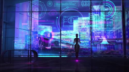 An Artificial Intelligence Robot Works With Crypto Assets