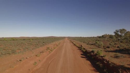 A road to nowhere. Outback NSW red dust and an endless horizon.