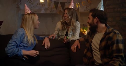 Friends Celebrate Birthday Together at Home