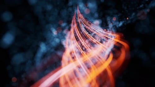 Flowing curve and particles background