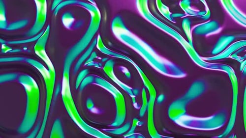 Feuille de fond de surface ondulée au néon holographique abstrait avec vague et ondulations irisées ultraviolettes