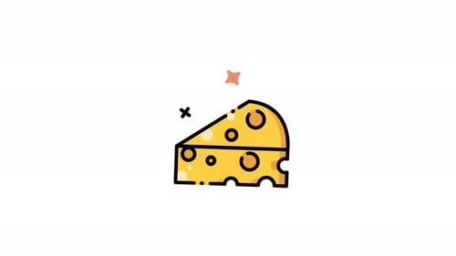 Animated Hand-Drawn Cheese Slice Icon
