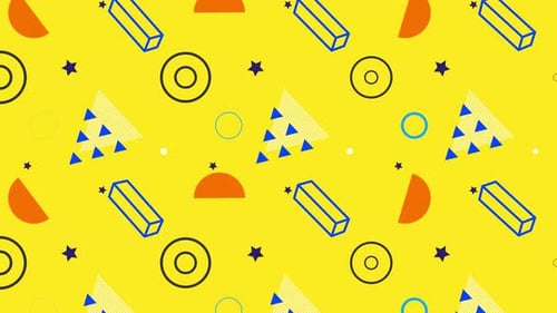 Vibrant Abstract Geometric Shapes Seamless Loop Background