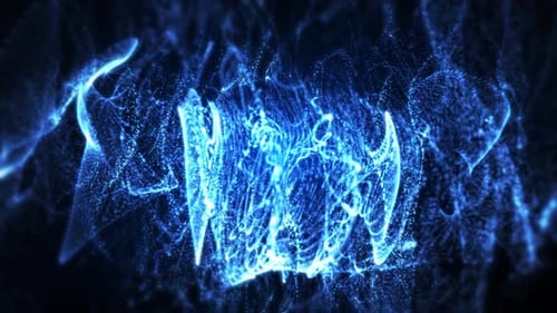 Abstract Blue Flowing Particle Energy Loop