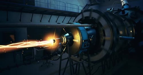 Futuristic Particle Accelerator Generating Energy Beam