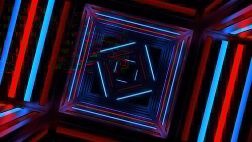 Red And Blue Neon Motion Effect Tunnel Background Vj Loop In 4K