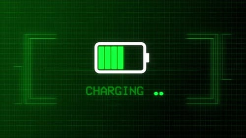 Retro Pixelated Battery Charging Animation