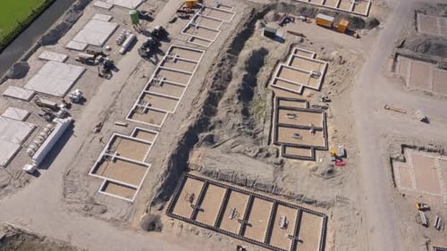 Vista aérea del moderno proyecto de viviendas que se está construyendo en Obdam, Países Bajos