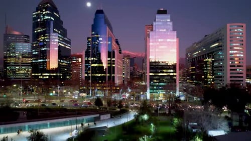 Santiago Skyline At Santiago In Santiago Chile.