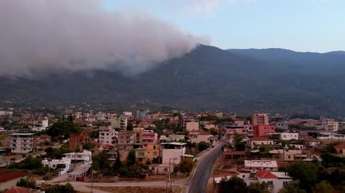 Fire Disaster in Town Forest, Global Warming