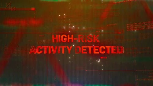 High-Risk Activity Detected Glitch Digital Warning Title