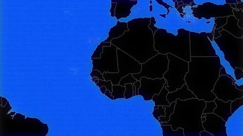 Global Digital Map with Animated Country Highlight