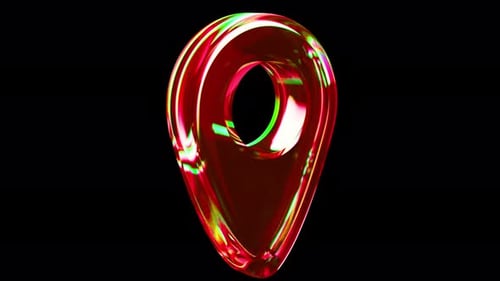 3D Holographic Glass Location Map Pin Pointer