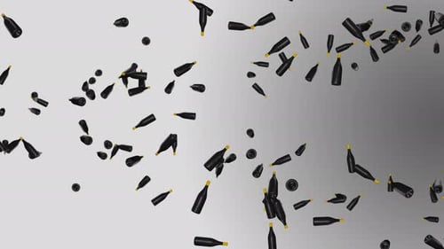 Abstract Dark Bottles Flowing Animation Background