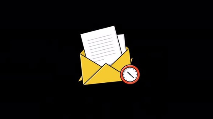 Animated Communication Envelope and Clock Icon, Backgrounds Motion ...