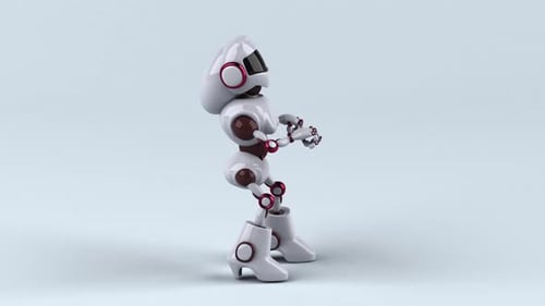 Futuristic Robot Performs Zombie Walk Cycle Animation