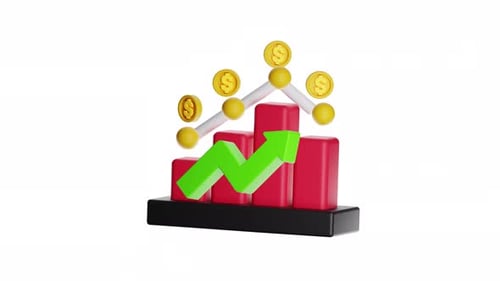 3d Icon Animation Business Chart