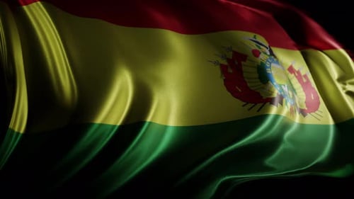 Realistic Waving Bolivia National Flag Animation