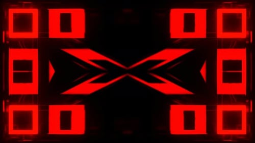 Red And White Abstract Glowing Squares Mirror Background Vj Loop In 4K