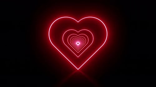 Heart Neon Red