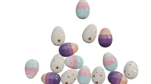 Falling Decorative Easter Eggs Animation