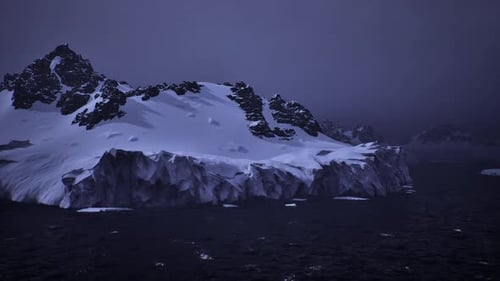 Frozen Southern Ice Field Beneath Tempestuous Atmospheric Conditions