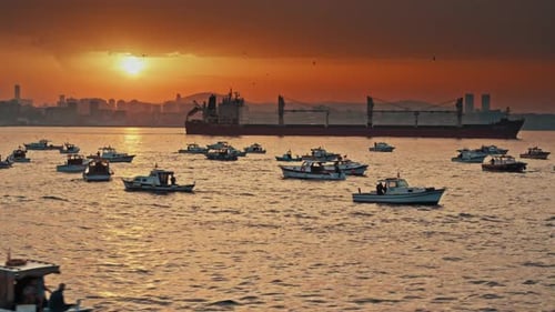 4 K Aerial Views Of Istanbul City And Ocean, Turkey