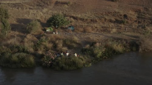 camping in nature with friends