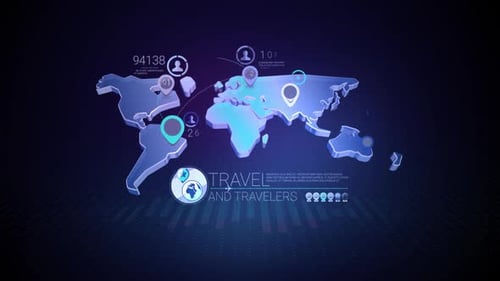 Animated World Map Global Travel Data Visualization