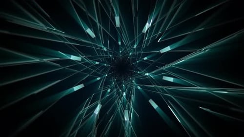 Dark abstract tunnel made of futuristic structure with glowing pattern