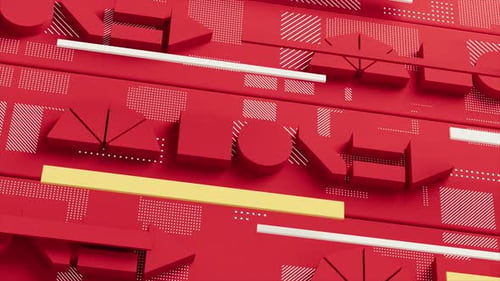 Headline Collection: Pink slide with various shapes in 3D effect and motion for background frames