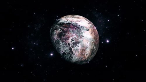 Abstract Planet Rotating in Starry Space Background