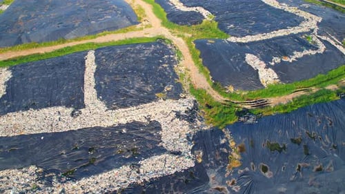 Aerial View of Sprawling Landfill Waste Site