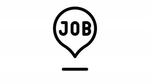 Minimalist Animated Job Location Pin Icon Reveal