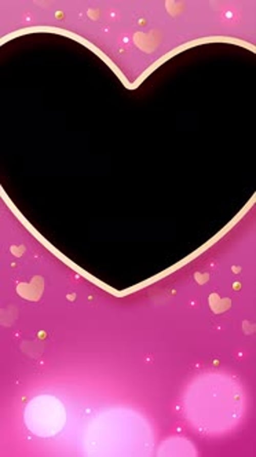 Elegant Pink Heart Frame Reveal for Love and Celebration Videos