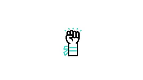 Animated Flat Design Fist Icon for Justice and Empowerment