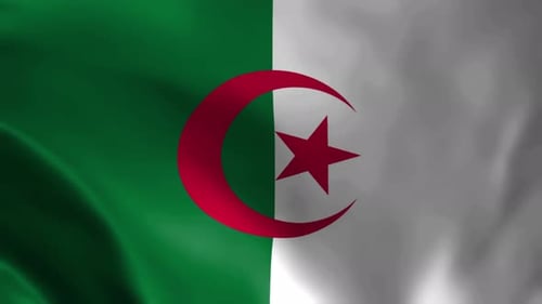 Waving Flag of Algeria Seamless Loop Animation