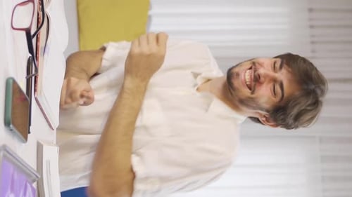 Young Adult Dancing with Joy and Excitement