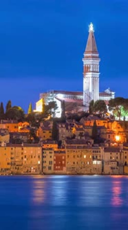 Vertical View Of Rovinj Old Town, Croatia