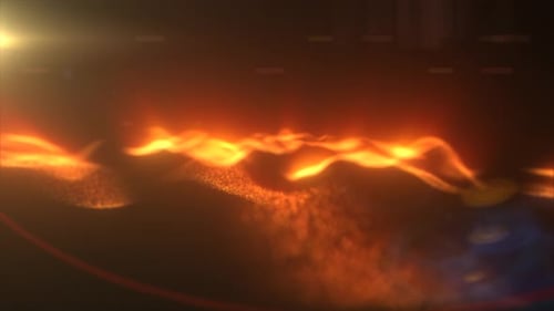 Abstract Fluid Golden Particle Wave Motion Background Loop